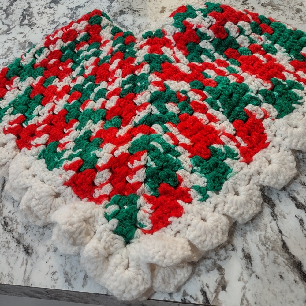 Handmade crocheted child poncho